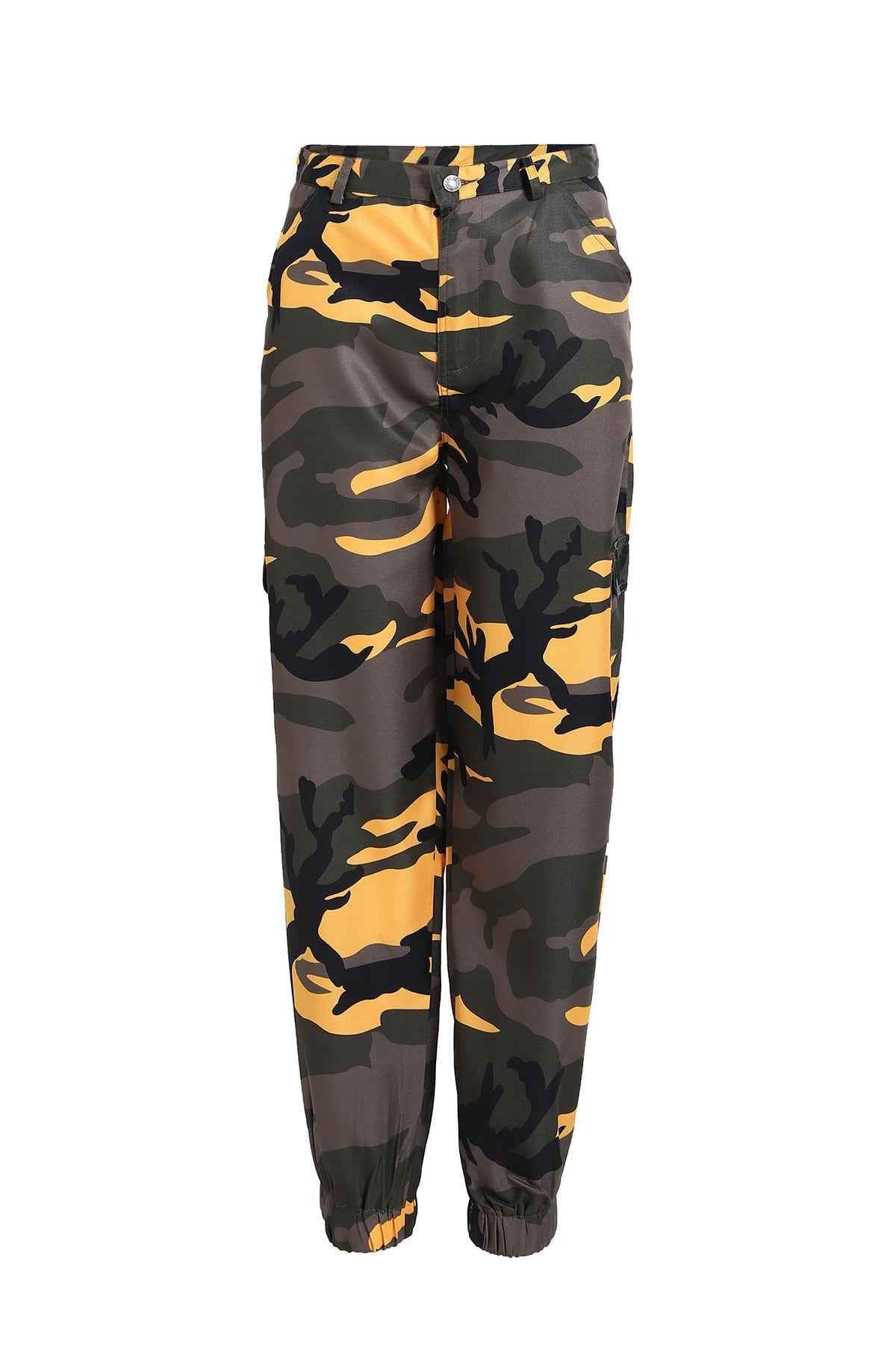 Yellow Stylish Camouflage Harem Pants 1621563615852 Print Material