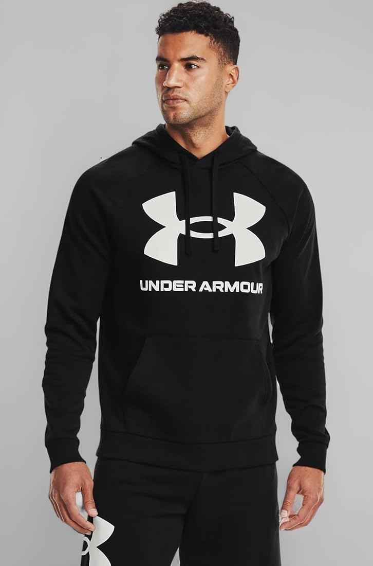 BOSS MANGO - UNDER ARMOUR Printed Hoodie for Men & Women (Black, M) 1736512422441-6 Mens Jackets