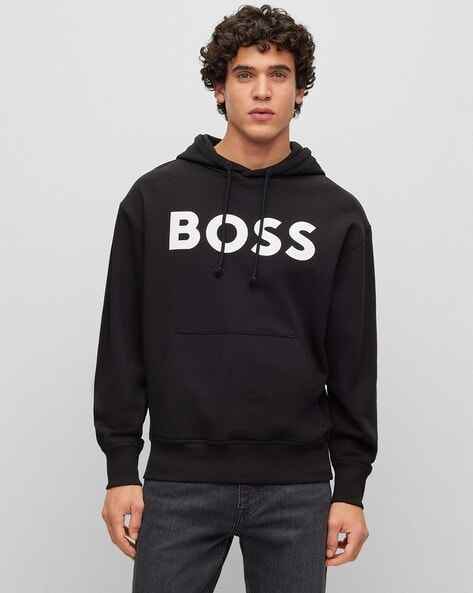 BOSS MANGO - BOSS Printed Hoodie for Men & Women (Black, M) 1736512422450-7 Mens Jackets