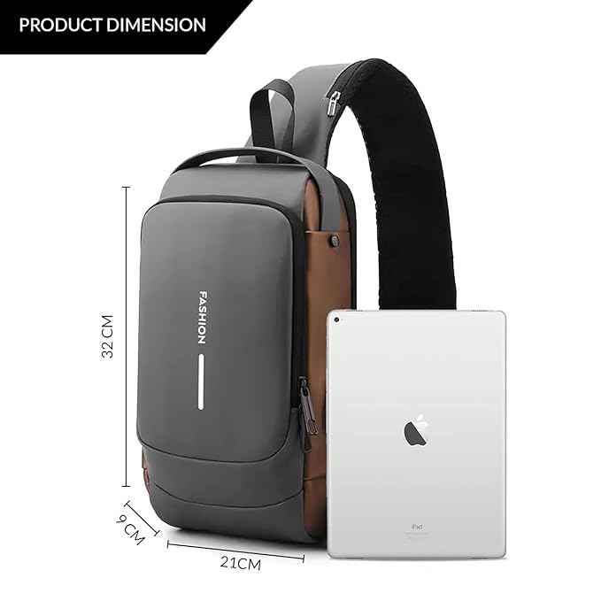 Crossbody Sling Bag for Men Women, Anti-Theft Fashion Chest Bag with Usb Charging Port, Messenger Bags, Waterproof Casual Shoulder Bag 1740568248122-36 Mens Bags & Backpacks
