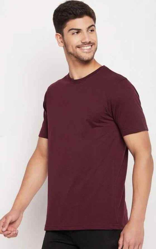 Exclusive Roundneck Half Sleeve Solid T-Shirt_For Summer 1740641823061-121 Mens T-shirts
