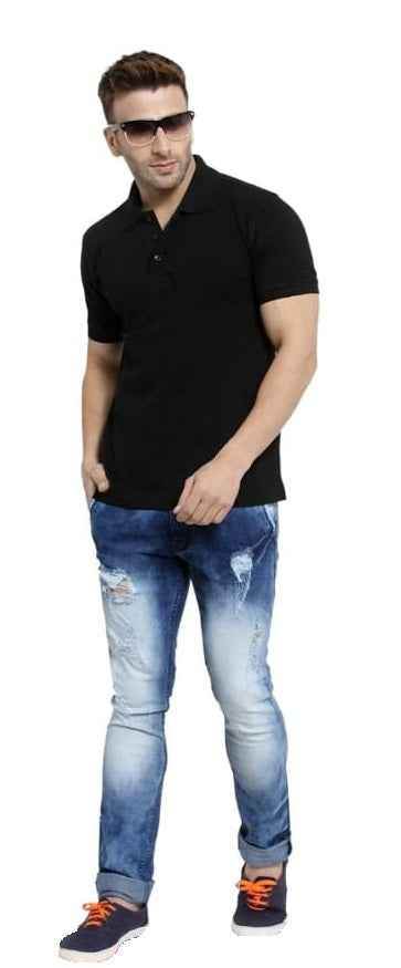 Polo-neck Half Sleeve Designer T-Shirt For Men 1740641823094-49 Mens T-shirts