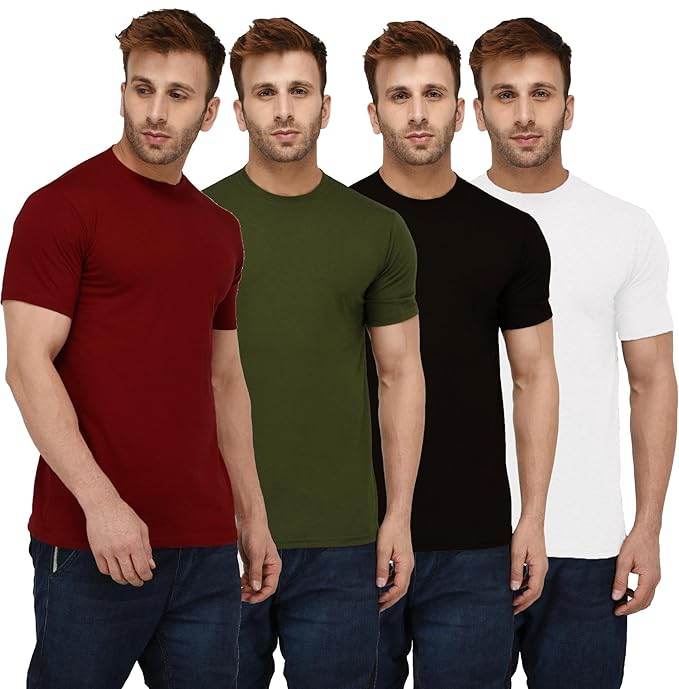 BOSS MANGO - Pack of 4 Printed Round Neck T-Shirts 1741352043137-179 Mens T-shirts