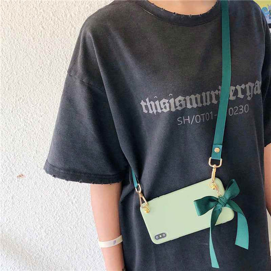 Bowknot strap lanyard phone case 2786269357925 Print Material