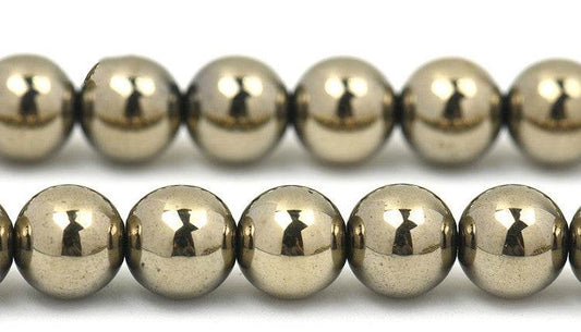 Electroplated Pyrite Glossy Round Beads 5c2fd6e7-3b2d-4d19-b0ba-13c25ac2a514