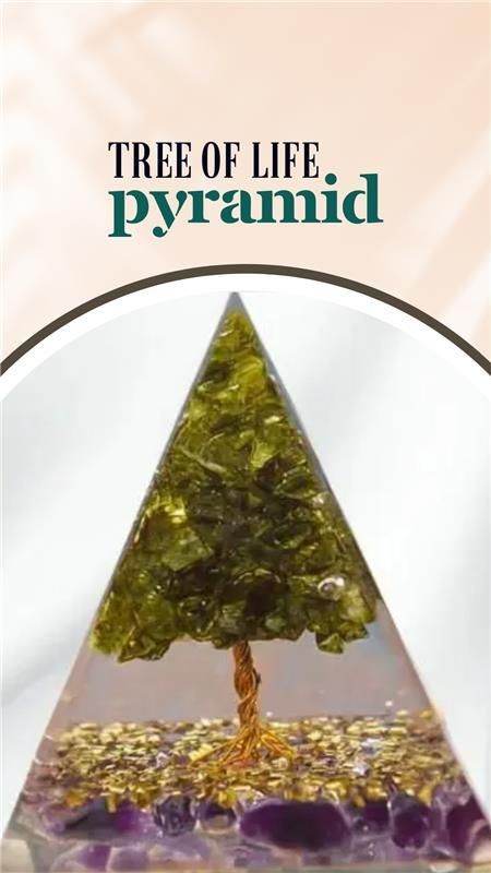 Tree of Life Peridot Orgon Pyramid 6026430146