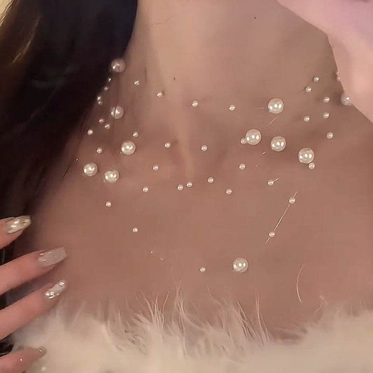 Women's Multi-layer Pearl Necklace Clavicle Chain 61055797-af44-458b-877b-b0fc484ae2f3 Print Material