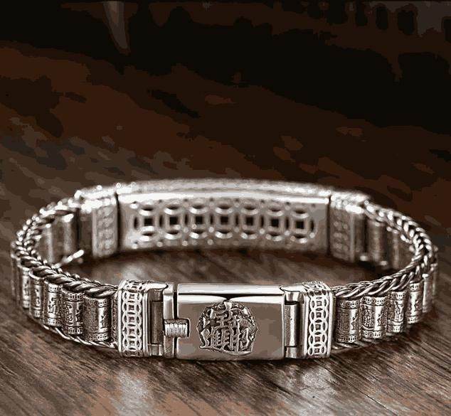 Charm Bracelet Men Cuff Personality Jewelry 92.5% Silver 6555571575