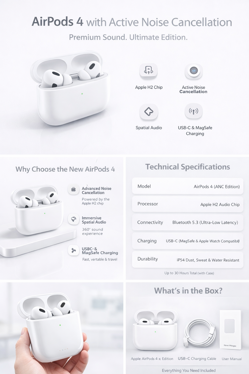 Experience the Future: Apple AirPods 4 (with Active Noise Cancellation) – The Ultimate Premium Edition ChatGPT_Image_Jan_9_2026_02_31_06_PM