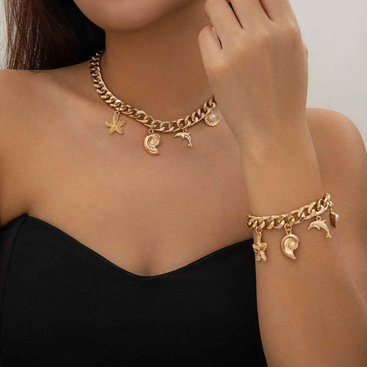 Creative Boho Conch Dolphin Starfish Pendant Choker Necklace Bracelets Women Trendy Vintage Tassel Chain Grunge Jewelry Fashion Jewelry O1CN01DgefLT23L3cZeOPlN__1005997238-0-cib Print Material