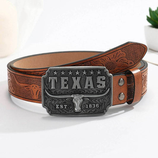 American Retro Embossing Cow Head Buckle Simple All-match Western Denim Belt O1CN01OP06oJ1xQCRiJsn4z-2213330036437-0-cib-_2