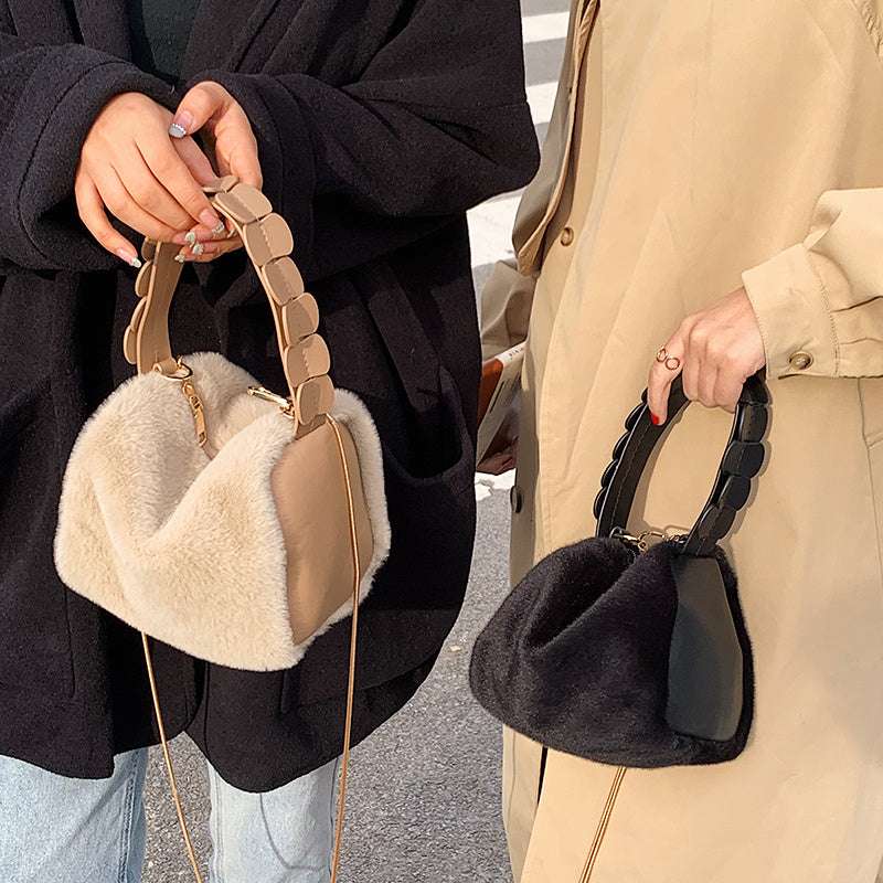 Autumn And Winter Small Furry Crossbody Hand Bag Female Bags