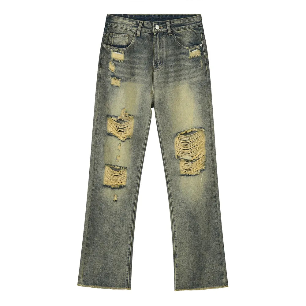 BOSS MANGO - Distressed Mid Rise Jeans with Pockets