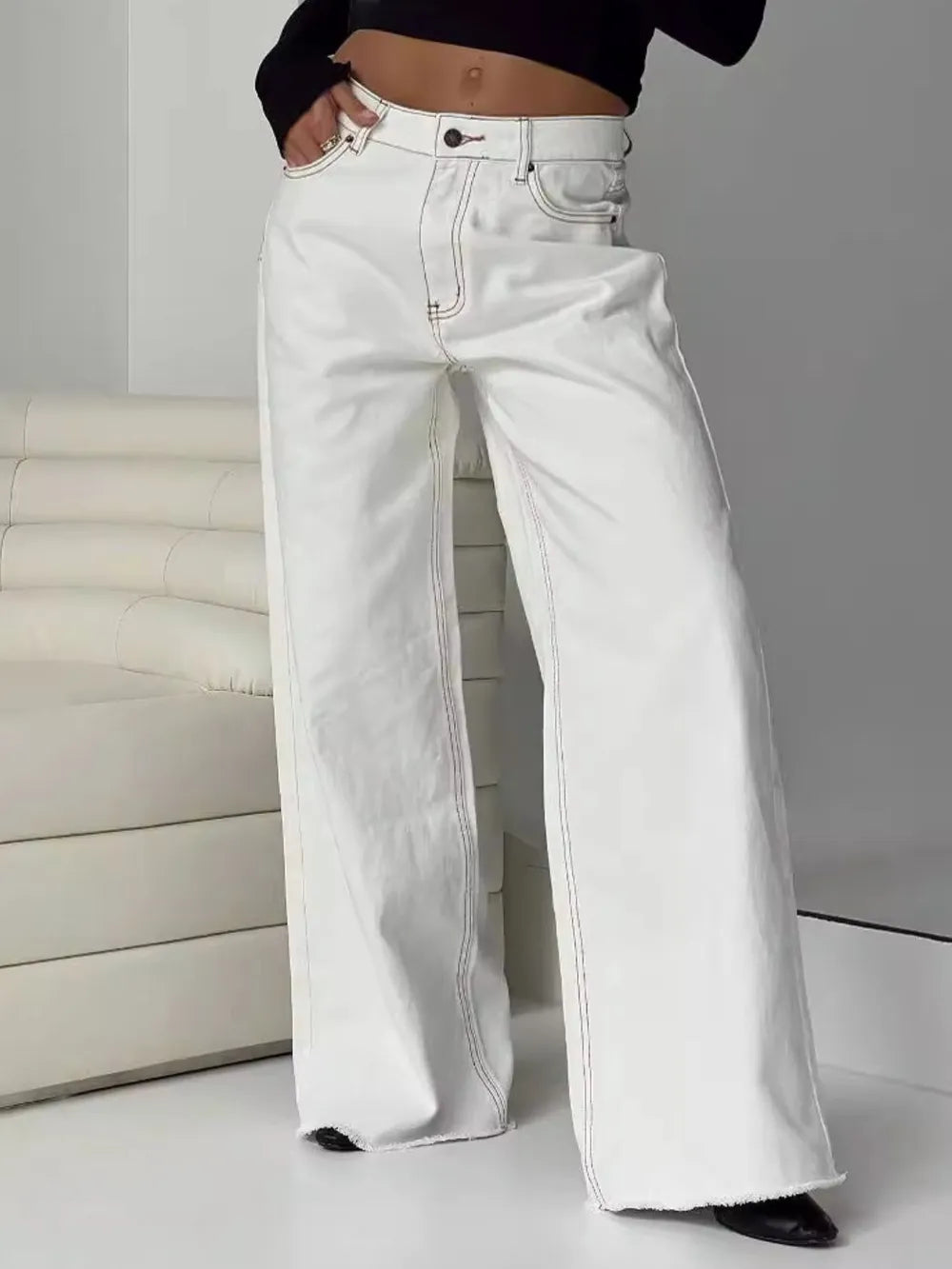 BOSS MANGO - Wide Leg Jeans with Pockets