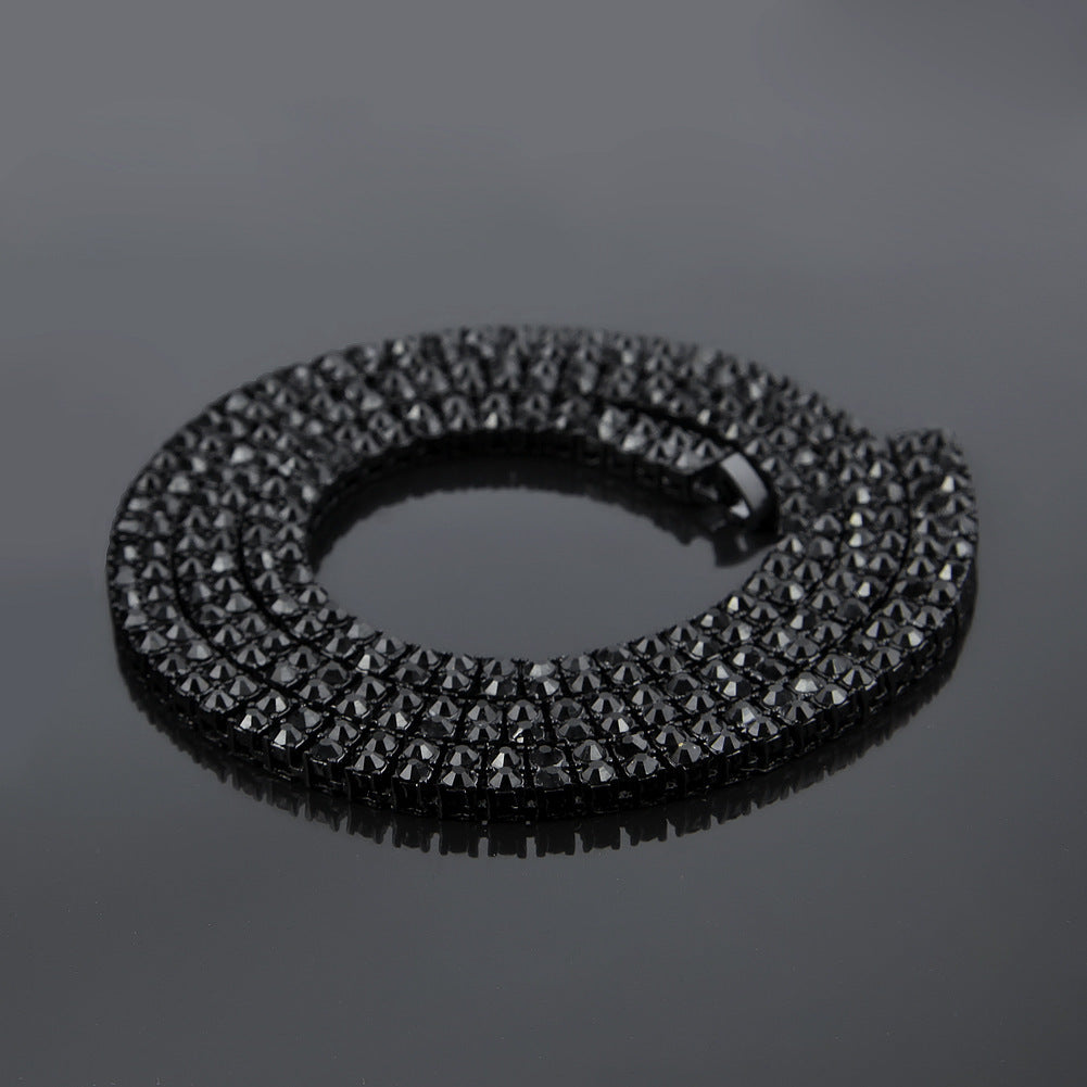 Alloy Diamond 2 Row Hip Hop Necklace - BOSS MANGO