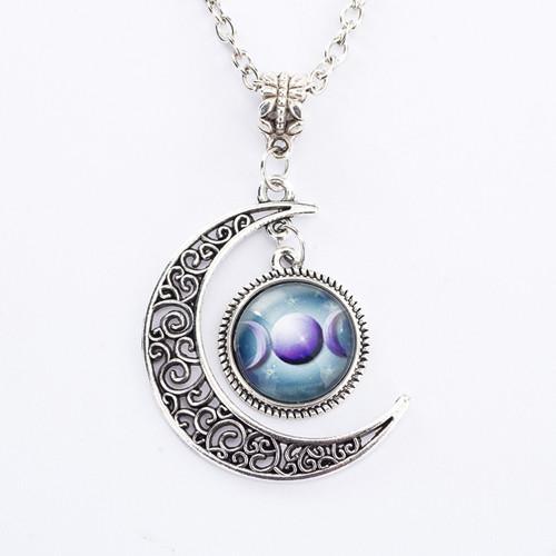 TRIPLE MOON GODDESS PENDANT NECKLACE - BOSS MANGO