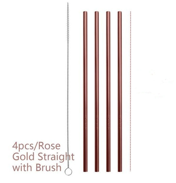 Colourful Reusable Stainless Steel Straws - BOSS MANGO