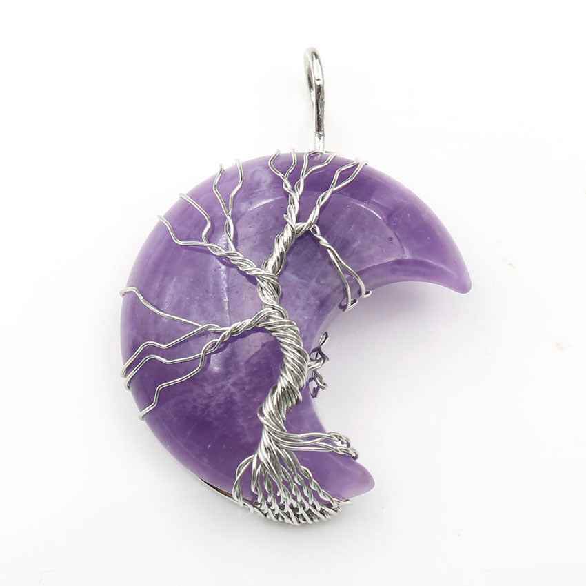 Amethyst pendant Handmade Moon Crystal Tree of Life Pendant Necklace – Elegant &amp; Meaningful Jewelry 1619085613396 Print Material