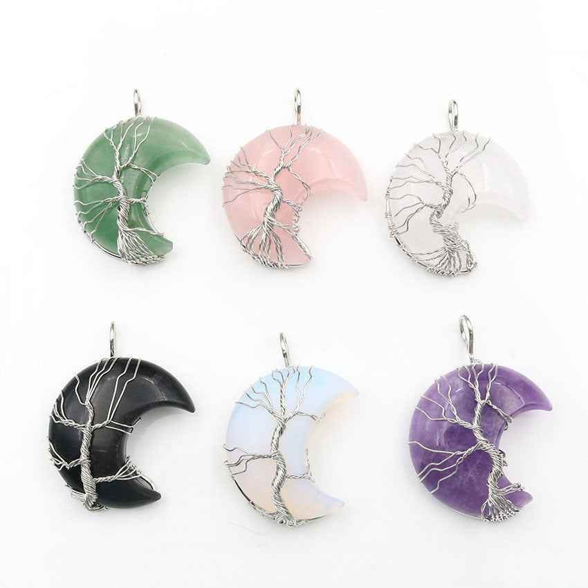 Handmade Moon Crystal Tree of Life Pendant Necklace – Elegant &amp; Meaningful Jewelry 1619085613401 Print Material