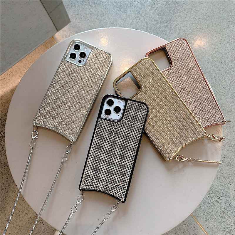 Compatible with Apple, Sparkle Glitter Strap Cord Chain Phone Necklace Lanyard Phone Case Carry Cover Hang For iPhone 12 11 Pro XS Max XR X 7 8 Plus 12 1620893137489 Print Material