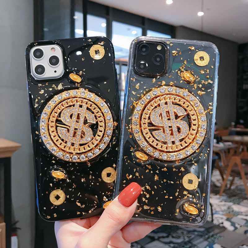 3D Diamond Dollar Turnplate Phone Case Luxury Designer 1621325116814 Print Material