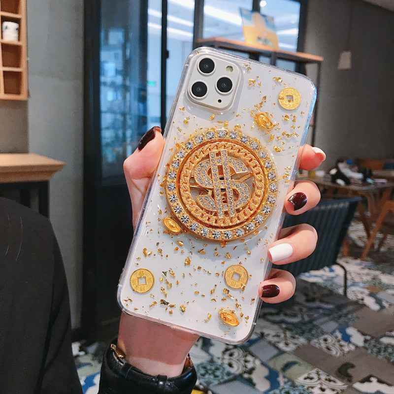 01style 3D Diamond Dollar Turnplate Phone Case Luxury Designer 1621325116819 Print Material