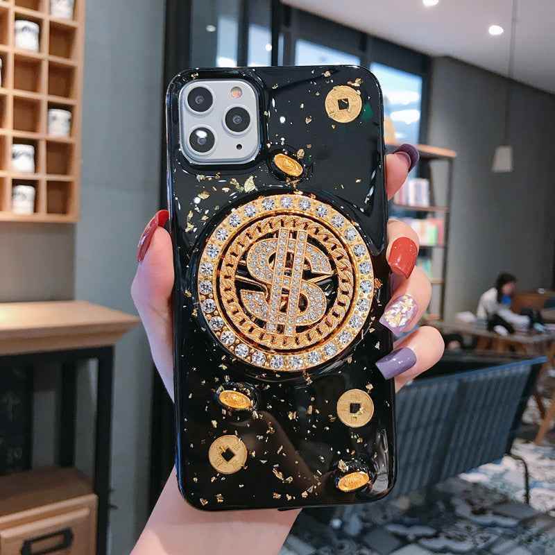 02style 3D Diamond Dollar Turnplate Phone Case Luxury Designer 1621325132696 Print Material