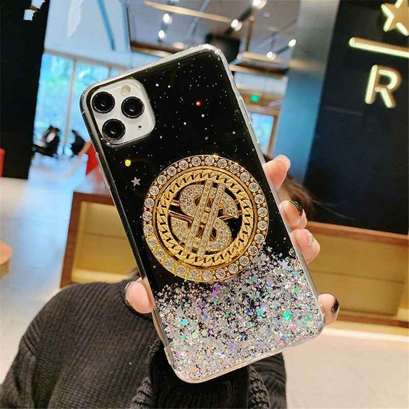 Jelly transparent black 3D Diamond Dollar Turnplate Phone Case Luxury Designer 1621838228849 Print Material