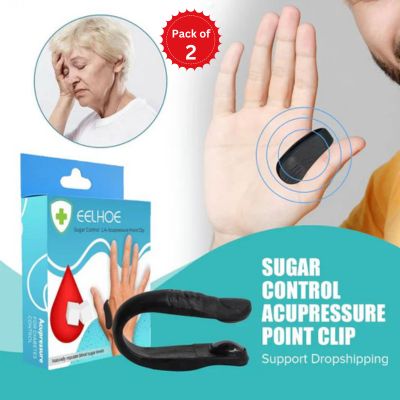 Sugar Control LI4 Acupressure Point Clip - Wearable Hand Massager (Pack of 2)