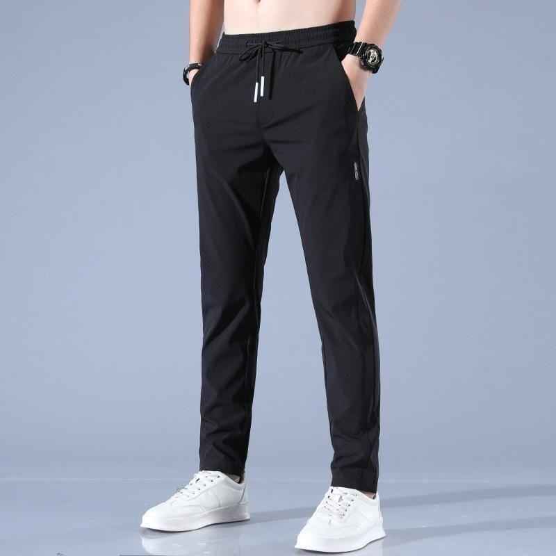 Lycra Men's Track Pants (Black & Grey, S) (Pack of 2)