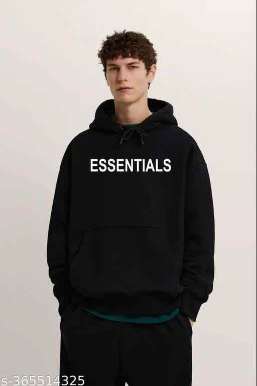 BOSS MANGO - ESSENTIAL Printed Hoodie for Men & Women (Black, M) 1736512422404-3 Mens Jackets