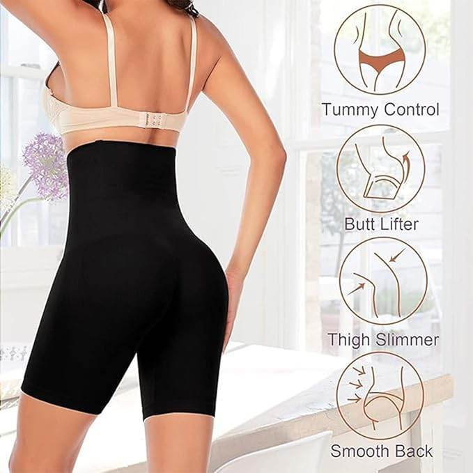 4-in-1 Shaper - Quick Slim Shape Wear Tummy, Back, Thighs, Hips - Black/Efffective Seamless Tummy Tucker (Multicolor, XXL) 1736934970122-d