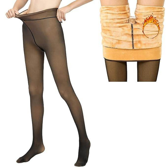 Fleece Lined Tights Women Leggings Thermal Pantyhose Fake Translucent Tights Opaque High Waisted 1739182662468-36 Girls Leggings & Tights