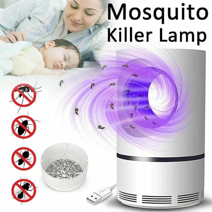 Mosquito Killer Lamp International Eco Friendly Bug Zapper Electric Mosquito Lamp Dual Mosquito Zapper Lamp Indoor Insect Trap Portable Killer Lamp.M61 (White)