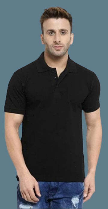 Polo-neck Half Sleeve Designer T-Shirt For Men