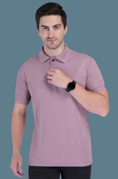 Polo-neck Half Sleeve Designer T-Shirt For Men