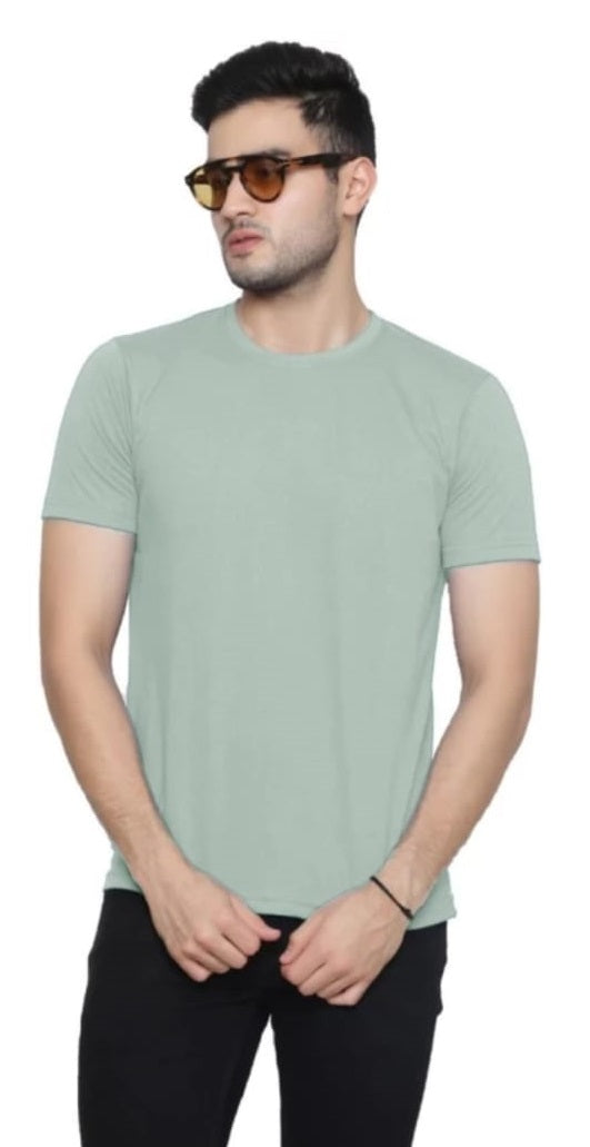 Classic Partywear Roundneck Half Sleeve Solid T-Shirt_For Summer