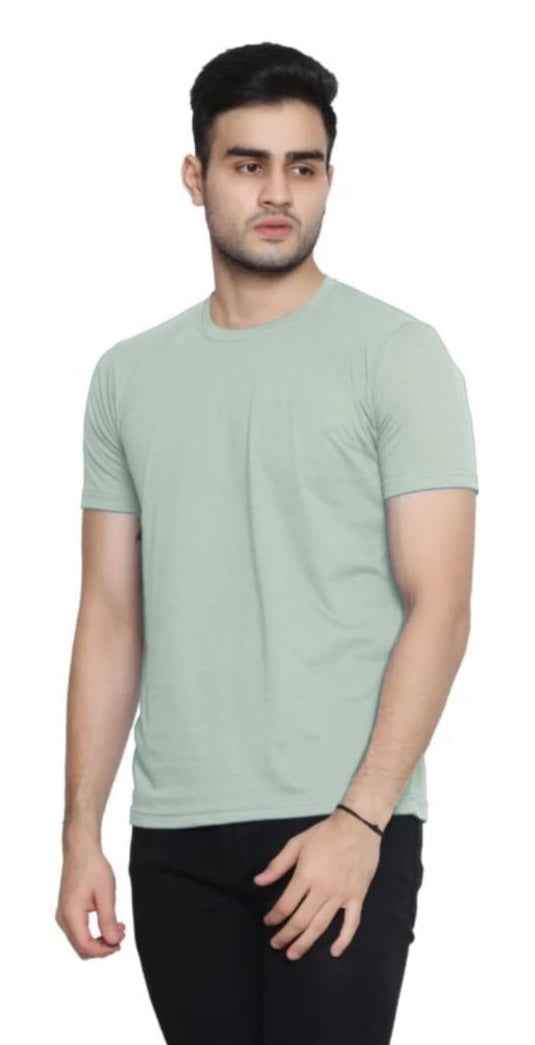 Classic Partywear Roundneck Half Sleeve Solid T-Shirt_For Summer