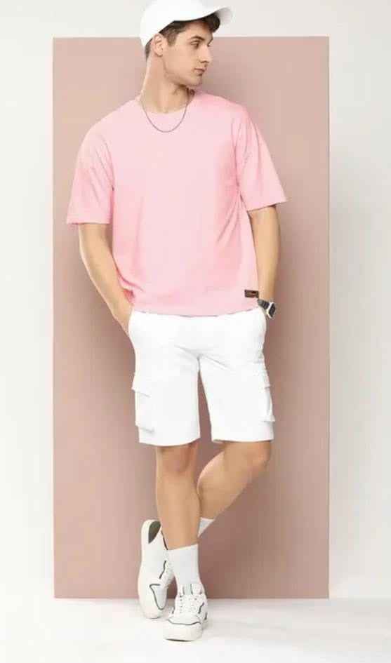 Urbane Fashionable Roundneck Half Sleeve Solid T-Shirt_For Summer