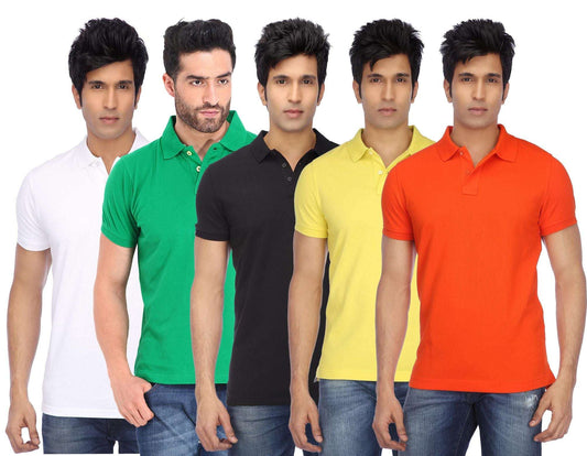 Ketex Cotton Blend Half Sleeves Polo Tshirt (Pack of 5)