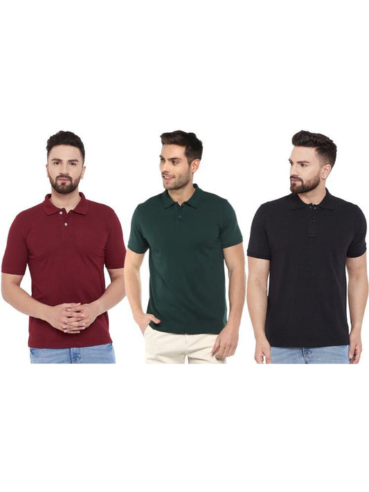 Ketex Cotton Blend Half Sleeves Polo Tshirt (Pack of 3)