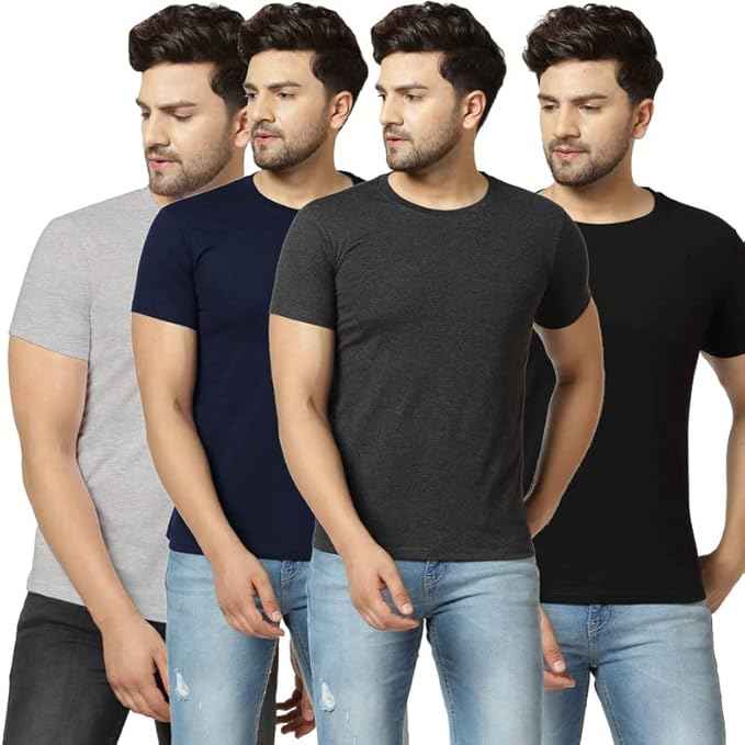 Pack of 4 Printed Round Neck T-Shirts