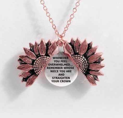 Sunflower Double-layer Lettering Necklace - BOSS MANGO