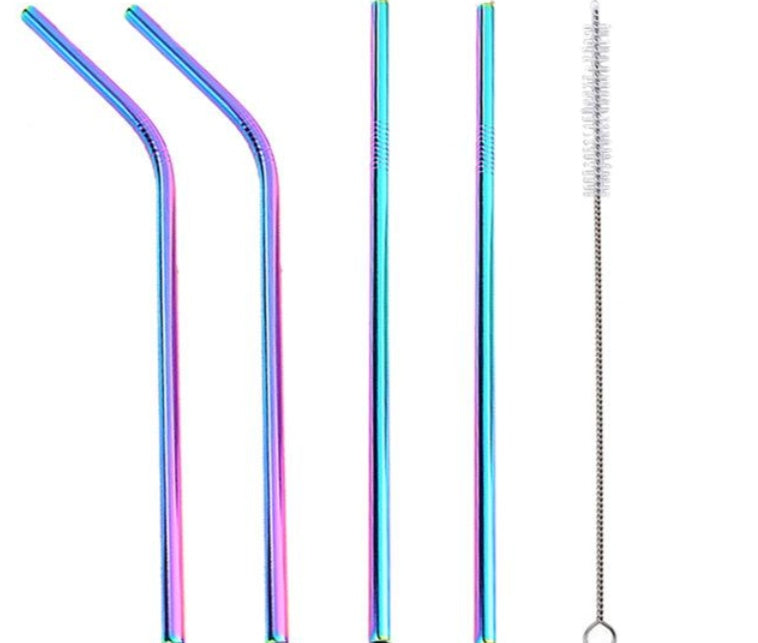 Colourful Reusable Stainless Steel Straws - BOSS MANGO