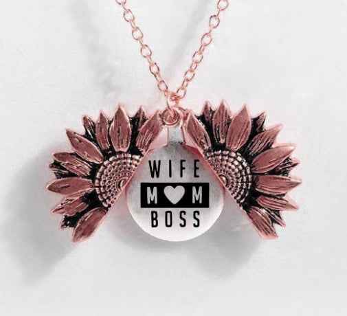 Sunflower Double-layer Lettering Necklace - BOSS MANGO