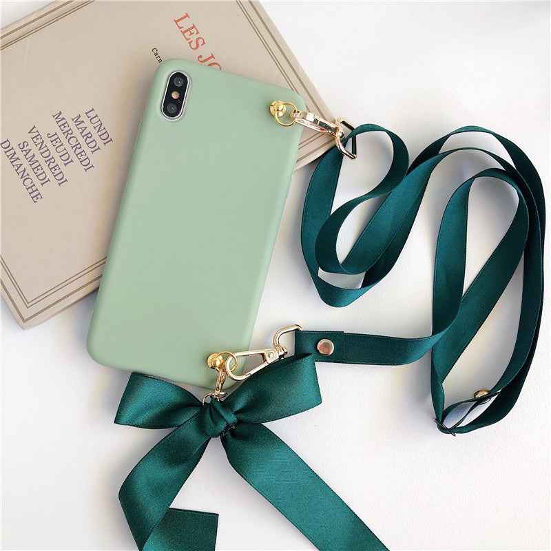 Bowknot strap lanyard phone case