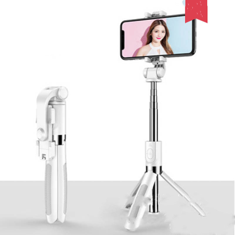 Compatible with Apple, Tripod Selfie Stick Mobile Universal Live Triangle Bracket One Bluetooth Selfie Artifact - BOSS MANGO