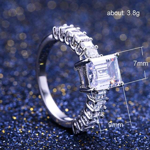 Square zircon ring