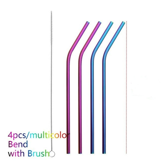 Colourful Reusable Stainless Steel Straws - BOSS MANGO