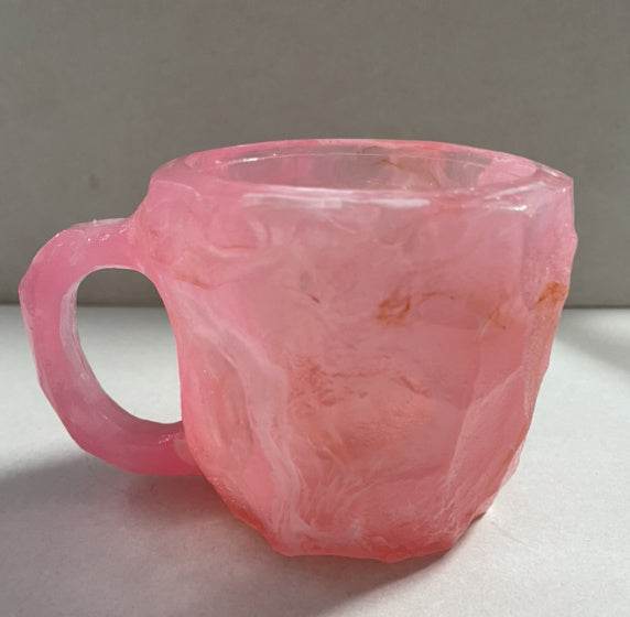 Pink 10cm High No inner liner 400ml Resin Mineral Crystal Coffee Mugs With Handles Elegant Fake Mineral Crystal Cup For Workplace Home Decor Christmas Gift Kitchen Gadgets 24e33112-355b-464b-9ed4-30089a2b836e Print Material